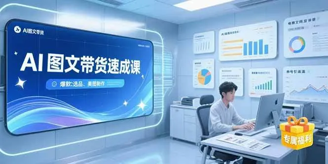 (15416期)AI图文带货速成课,养号引流秘籍,爆款选品策略,美图制作全流程_学通网创