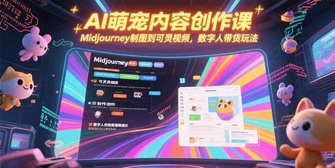 （15311期）AI萌宠内容创作课，Midjourney制图到可灵视频，数字人带货玩法 - 学通网创_学通网创