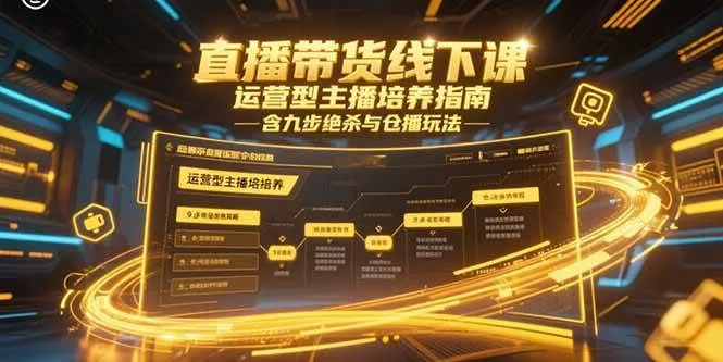 （15281期）直播带货线下课，运营型主播培养指南，含九步绝杀与仓播玩法 - 学通网创_学通网创