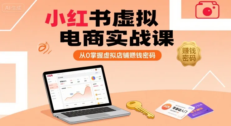 小红书虚拟电商实战课，从0掌握虚拟店铺賺钱密码_学通网创