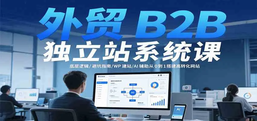 外贸B2B独立站系统课：底层逻辑/避坑指南/WP建站/AI辅助从0到1搭建高转化网站_学通网创