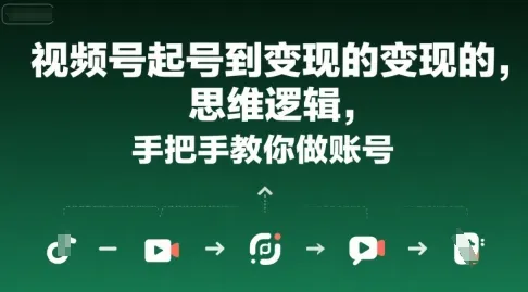 视频号起号到变现的思维逻辑，手把手教你做账号_学通网创
