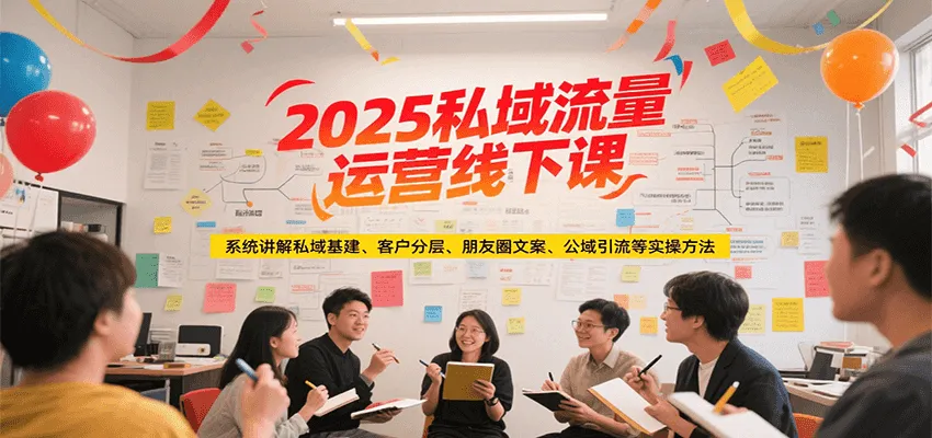 2025私域流量运营线下课，系统讲解私域基建/客户分层/朋友圈文案/公域引流等实操方法_学通网创