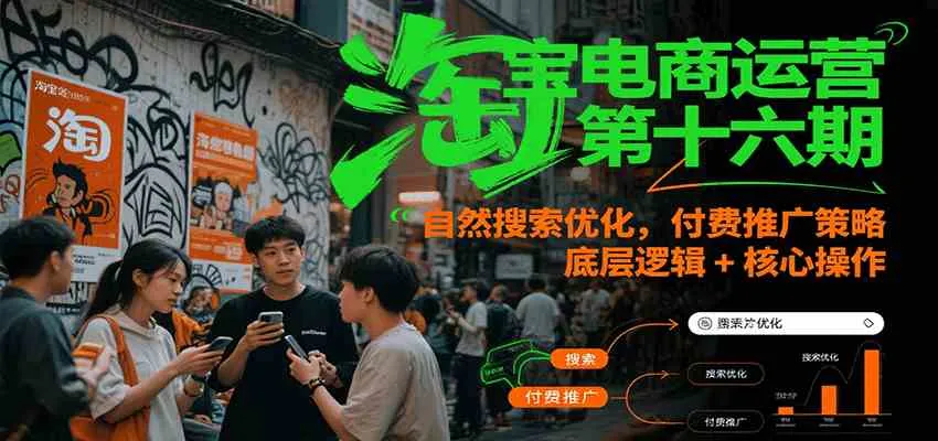 淘宝电商运营第十六期，自然搜索优化，付费推广策略，底层逻辑+核心操作_学通网创