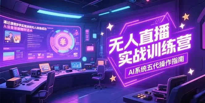 （15315期）无人直播实操训练营，从设备搭建到话术，AI系统五代操作指南(7月更新) - 学通网创_学通网创