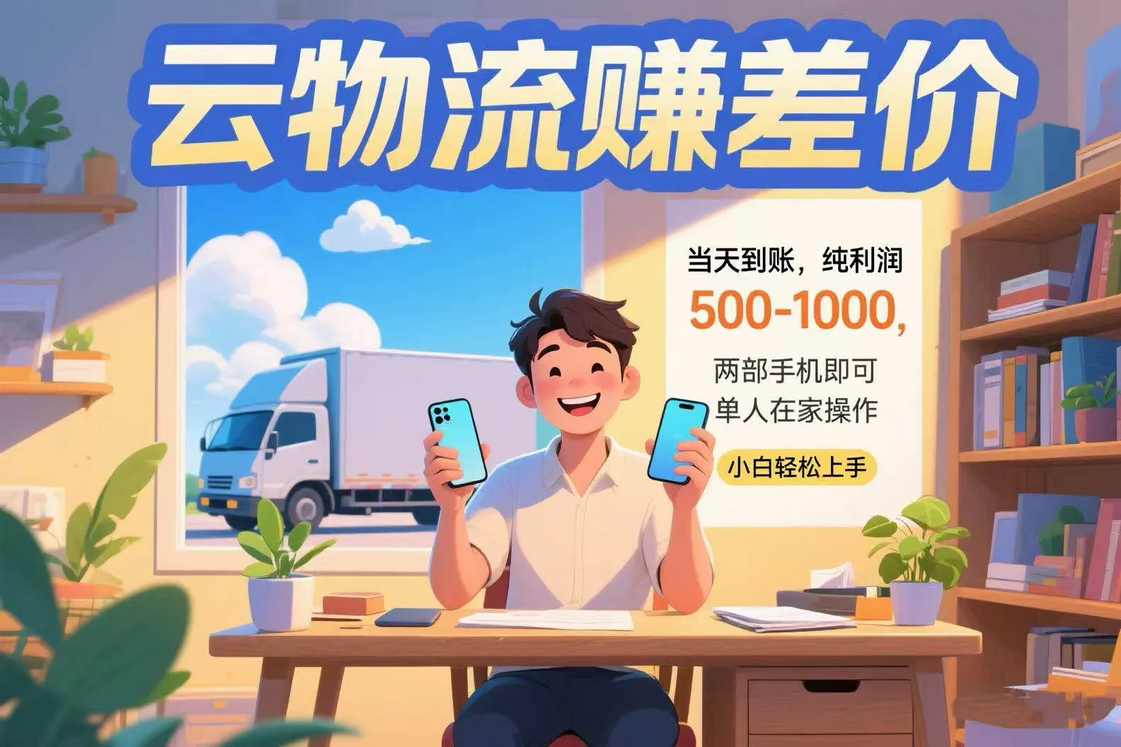 （15492期）云物流赚差价 当天到账纯利润500-1000 两部手机即可 可单人在家操作 小…_学通网创