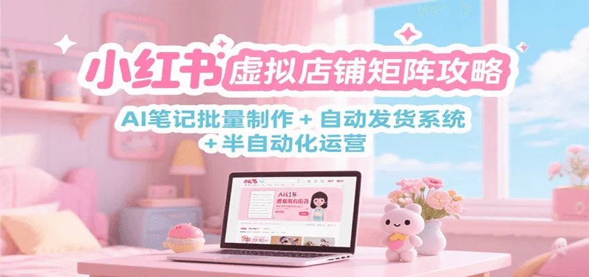 小红书虚拟店铺矩阵攻略：AI笔记批量制作 + 自动发货系统 + 半自动化运营_学通网创