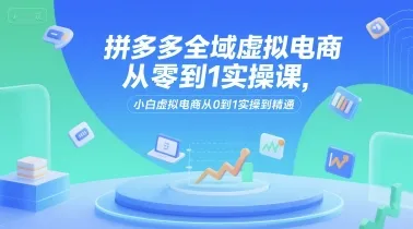 拼多多全域虚拟电商从零到1实操课，小白虚拟电商从0到1实操到精通_学通网创