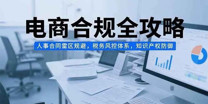 （15377期）电商合规全攻略，人事合同雷区规避，税务风控体系，知识产权防御_学通网创