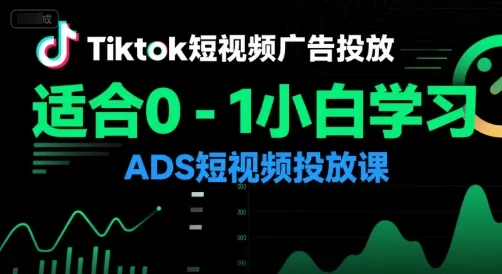 Tiktok短视频广告投放,适合0-1小白学习ADS短视频投放课_学通网创