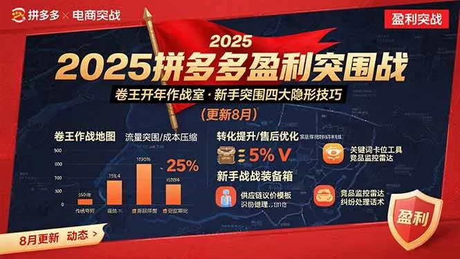 （15687期）2025拼多多盈利突围战：卷王开年作战室，新手突围四大隐形技巧(更新8月)_学通网创