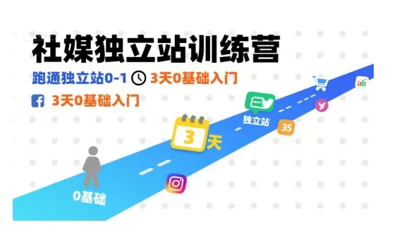社媒独立站训练营，跑通独立站0-1，3天0基础入门_学通网创