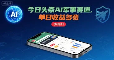 今日头条AI军事赛道,单日收益多张 ,手机可做【附指令】_学通网创