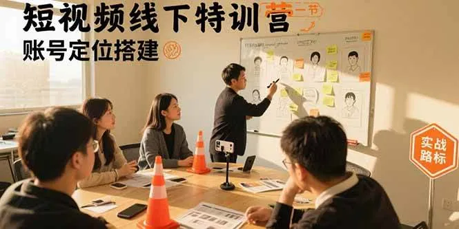 （15707期）短视频线下特训营：账号定位搭建/口播号拍摄剪辑/直播间流量入口/变现实战_学通网创