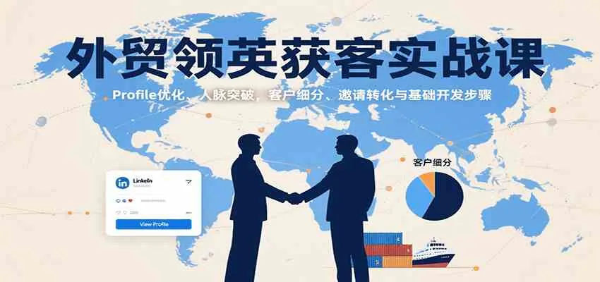 外贸领英获客实战课：Profile优化、人脉突破，客户细分、邀请转化与基础开发步骤_学通网创