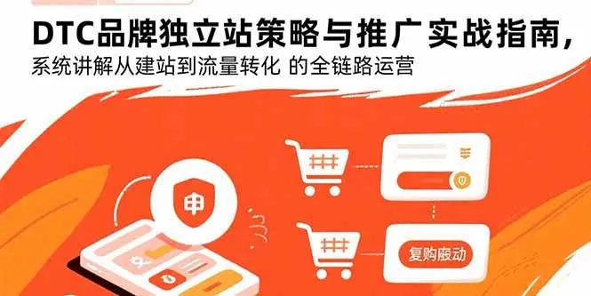 （15818期）DTC品牌独立站策略与推广实战指南，系统讲解从建站到流量转化的全链路运营_学通网创