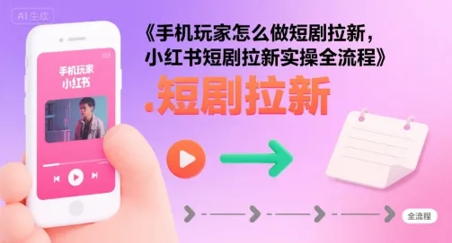 手机玩家怎么做短剧拉新，小红书短剧拉新实操全流程_学通网创