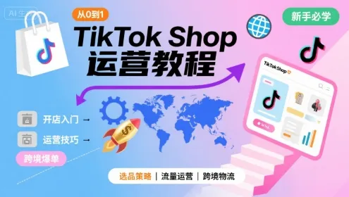 TikTok Shop从0到1运营教程，TikTok跨境电商新手必学课程_学通网创