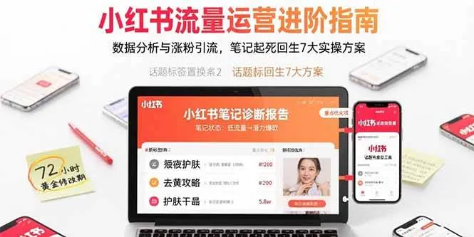(15827期)小红书流量运营进阶指南,数据分析与涨粉引流,笔记起死回生7大实操方案_学通网创