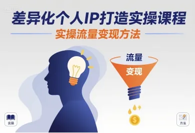 差异化个人IP打造实操课程，实操流量变现方法_学通网创