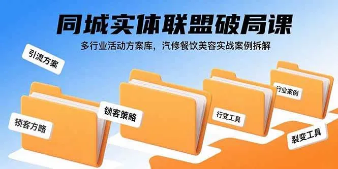 (15833期)同城实体联盟破局课,多行业活动方案库,汽修餐饮美容实战案例拆解_学通网创