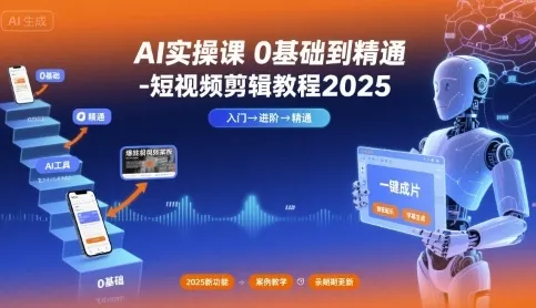 AI实操课0基础到精通-短视频剪辑教程2025_学通网创
