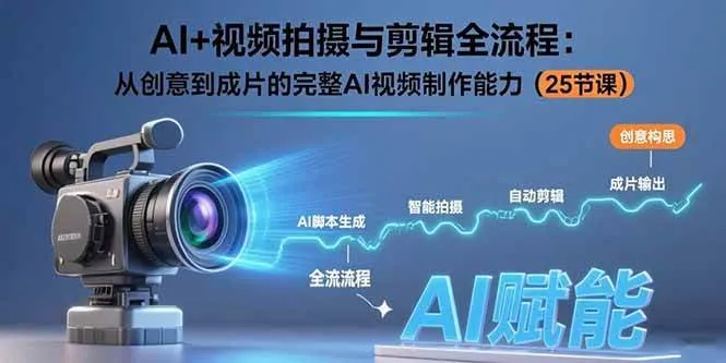 (15612期)AI+视频拍摄与剪辑全流程:从创意到成片的完整AI视频制作能力(25节课)_学通网创