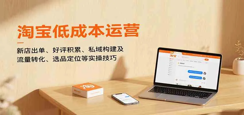 淘宝低成本运营，新店出单、好评积累、私域构建及流量转化、选品定位等实操技巧_学通网创