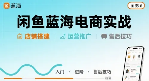 闲鱼蓝海电商实战,店铺搭建运营售后全流程_学通网创