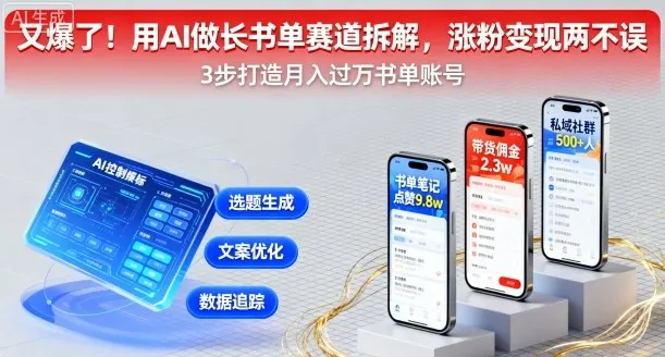 又爆了！用AI做长书单赛道拆解，涨粉变现两不误_学通网创