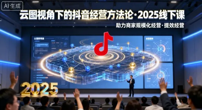 云图视角下的抖音经营方法论,2025线下课,助力商家规模化经营,提效经营(录音+字幕)_学通网创