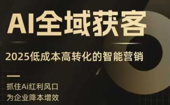 AI全域获客实训营，2025低成本高转化的智能营销，精准找客，高效营销_学通网创
