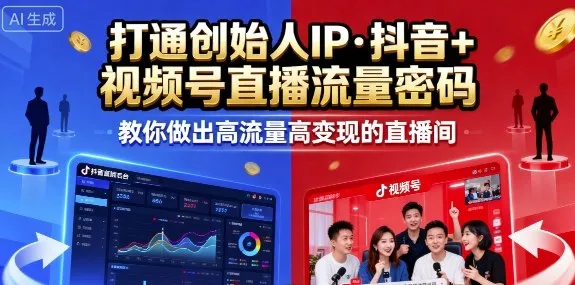 25年直播9-10两期线下课,打通创始人IP,抖音+视频号直播流量密码,教你做出高流量高变现的直播间_学通网创