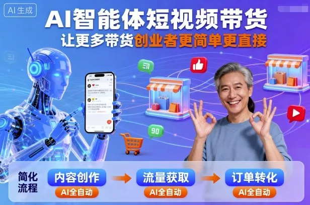 AI智能体短视频带货，让更多带货创业者更简单更直接_学通网创