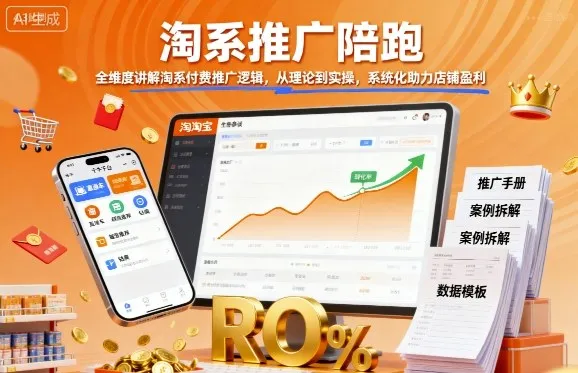 淘系推广陪跑,全维度讲解淘系付费推广逻辑,从理论到实操,系统化助力店铺盈利_学通网创