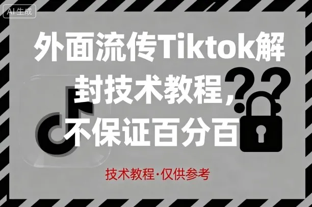 外面流传Tiktok解封技术教程,不保证百分百,具体自测_学通网创
