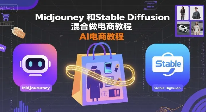 Midjourney和Stable Diffusion混合做电商教程-ai电商教程_学通网创