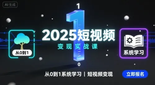 2025短视频变现实战课，从0到1系统学习短视频变现_学通网创