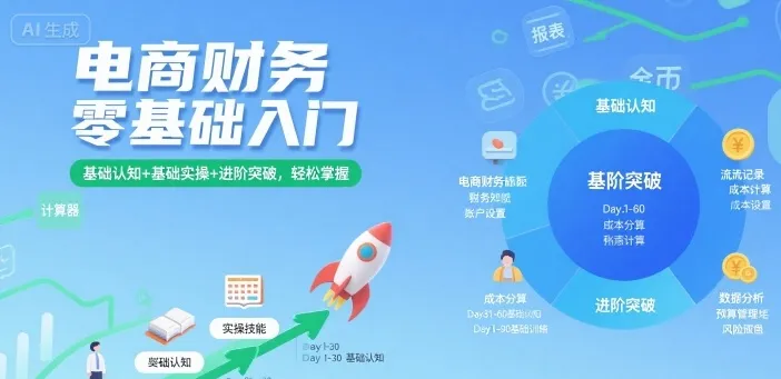 电商财务零基础入门，基础认知+基础实操+进阶突破，轻松掌握_学通网创