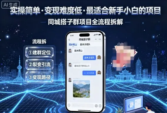 实操简单,变现难度低,最适合新手小白做的项目,每天轻松收入3张,同城搭子群项目全流程拆解_学通网创