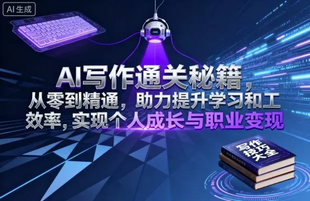 AI写作通关秘籍，从零到精通，助力提升学习和工作效率，实现个人成长与职业变现_学通网创