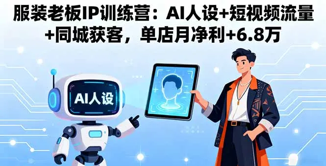 服装老板IP训练营：AI人设+短视频流量+同城获客，单店月净利+6.8万_学通网创