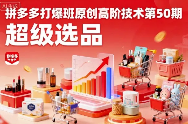 拼多多打爆班原创高阶技术第50期，超级选品_学通网创