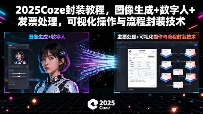 (15980期)2025Coze封装教程,图像生成+数字人+发票处理,可视化操作与流程封装技术_学通网创