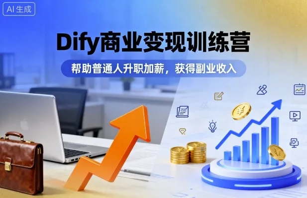Dify商业变现训练营，帮助普通人升职加薪，获得副业收入_学通网创