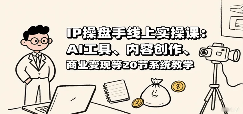 IP操盘手线上实操课:AI工具、内容创作、商业变现等20节系统教学_学通网创