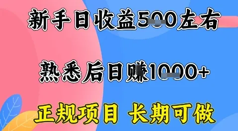 全年可变现项目，收益高无门槛，正规项目，长期可做，一天收益1k+一台电脑在家创业【揭秘】_学通网创