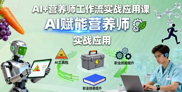AI+营养师工作流实战应用课，AI赋能营养师_学通网创