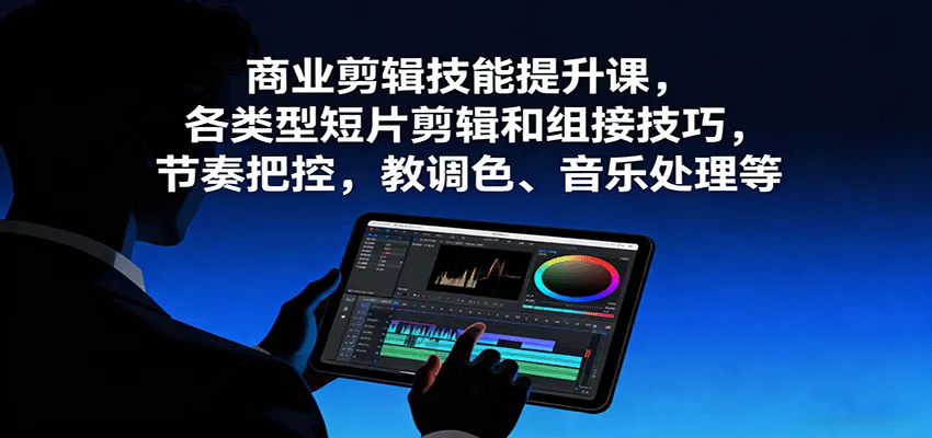 商业剪辑技能提升课，各类型短片剪辑和组接技巧，节奏把控，教调色、音乐处理等_学通网创