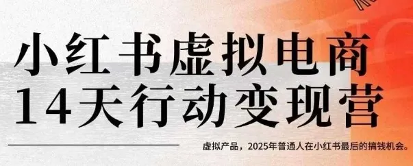 小红书虚拟电商14天变现训练营，虚拟产品，2025年普通人在小红书最后的搞钱机会（更新）_学通网创